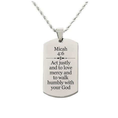 Pink Box Holy Scripture Tag Necklace in Solid Stainless Steel